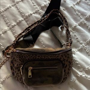 Steve Madden Leopard and Black Crossbody Bag